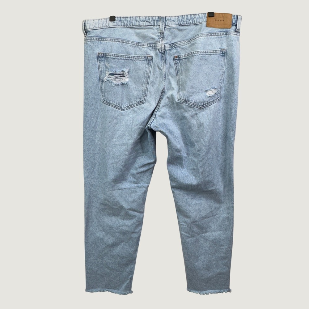 H&M &Denim Boyfriend Jeans 18 Light Wash Distressed‎ Grunge Streetwear 5856 - Picture 2 of 13